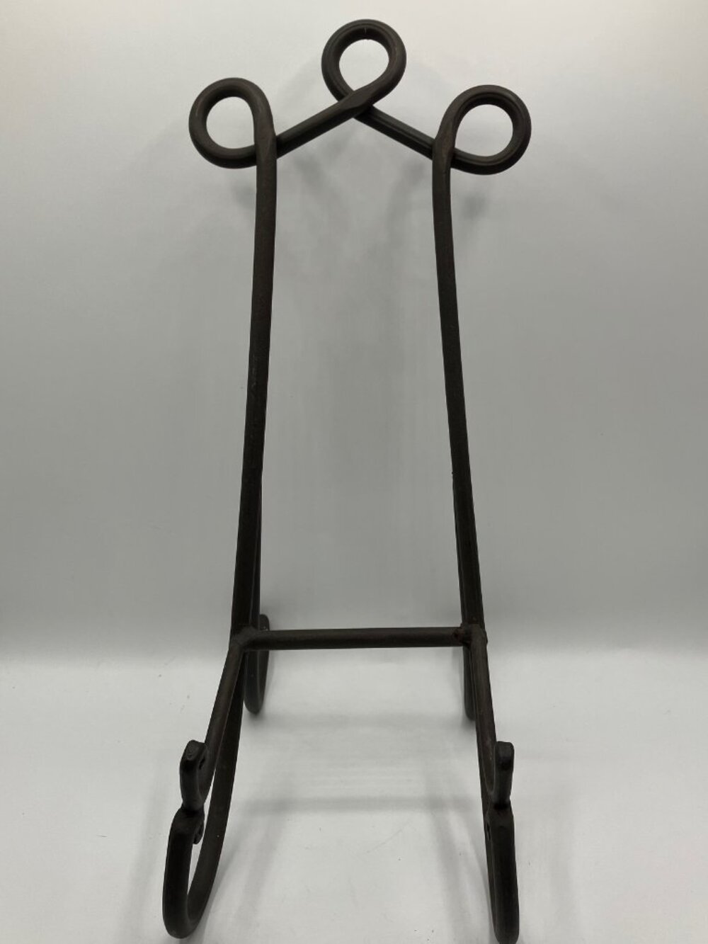 Triple Curl Display Easel Metal Heavy Artwork Plaques Books or Decor Plates 15"H